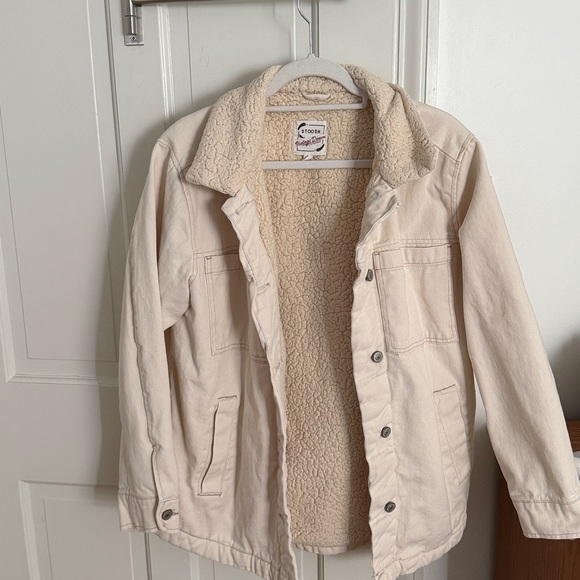 Stoosh Off-White Denium Sherpa Jacket - Picture 1 of 4